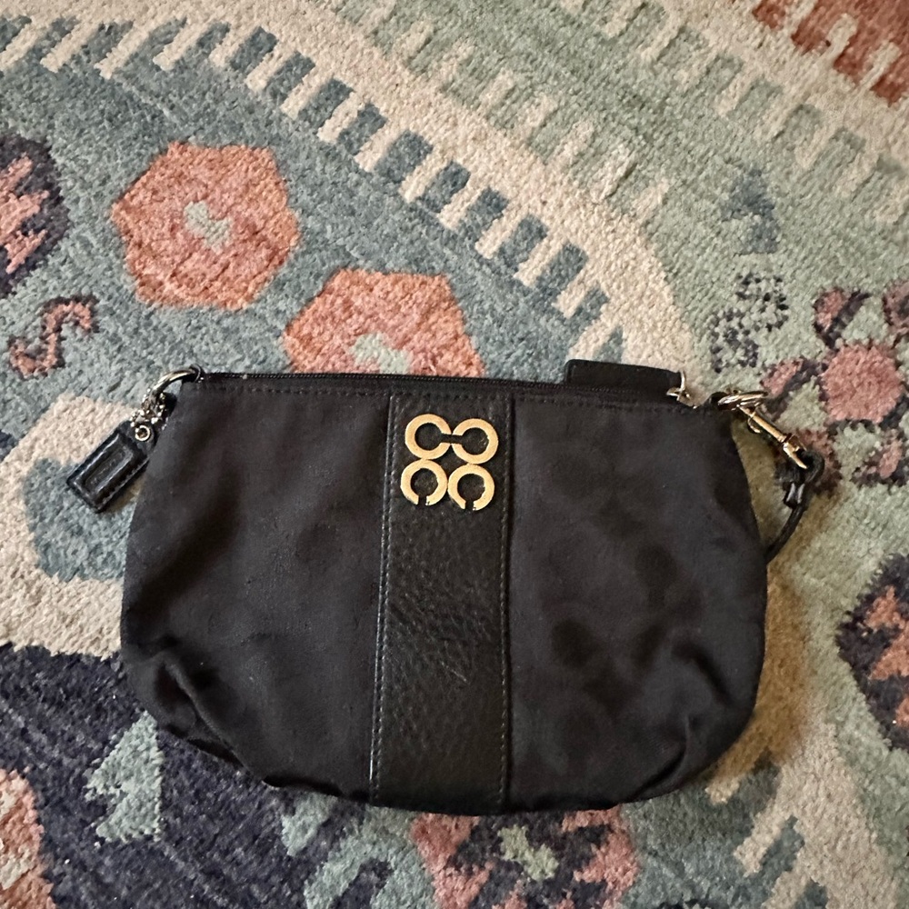 Coach Black Fabric Wristlet